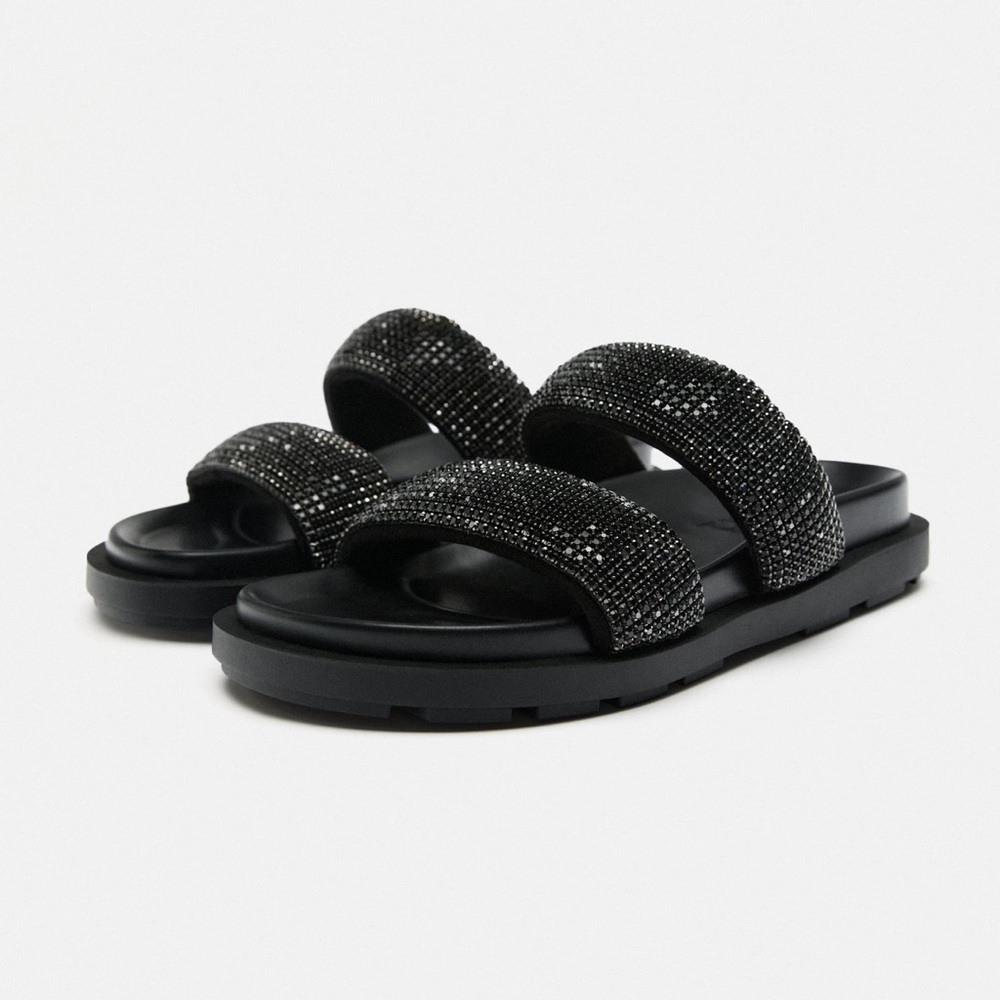 Rhinestone Flat Sandals